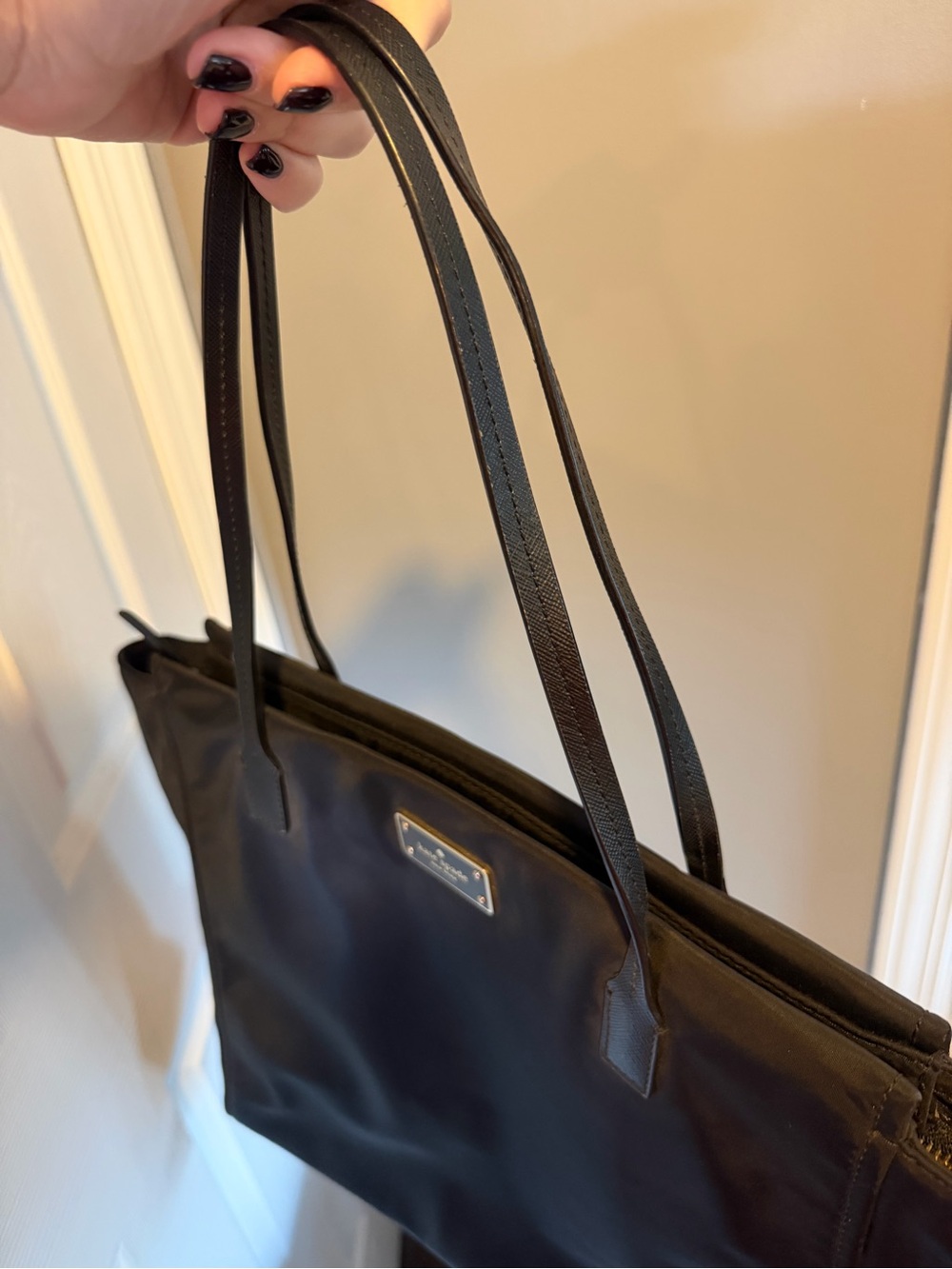 Black Kate Spade New York Blake Avenue Taden Nylon Tote Bag Purse Handbag - Picture 11 of 12